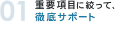 重要項目に絞って、徹底サポート